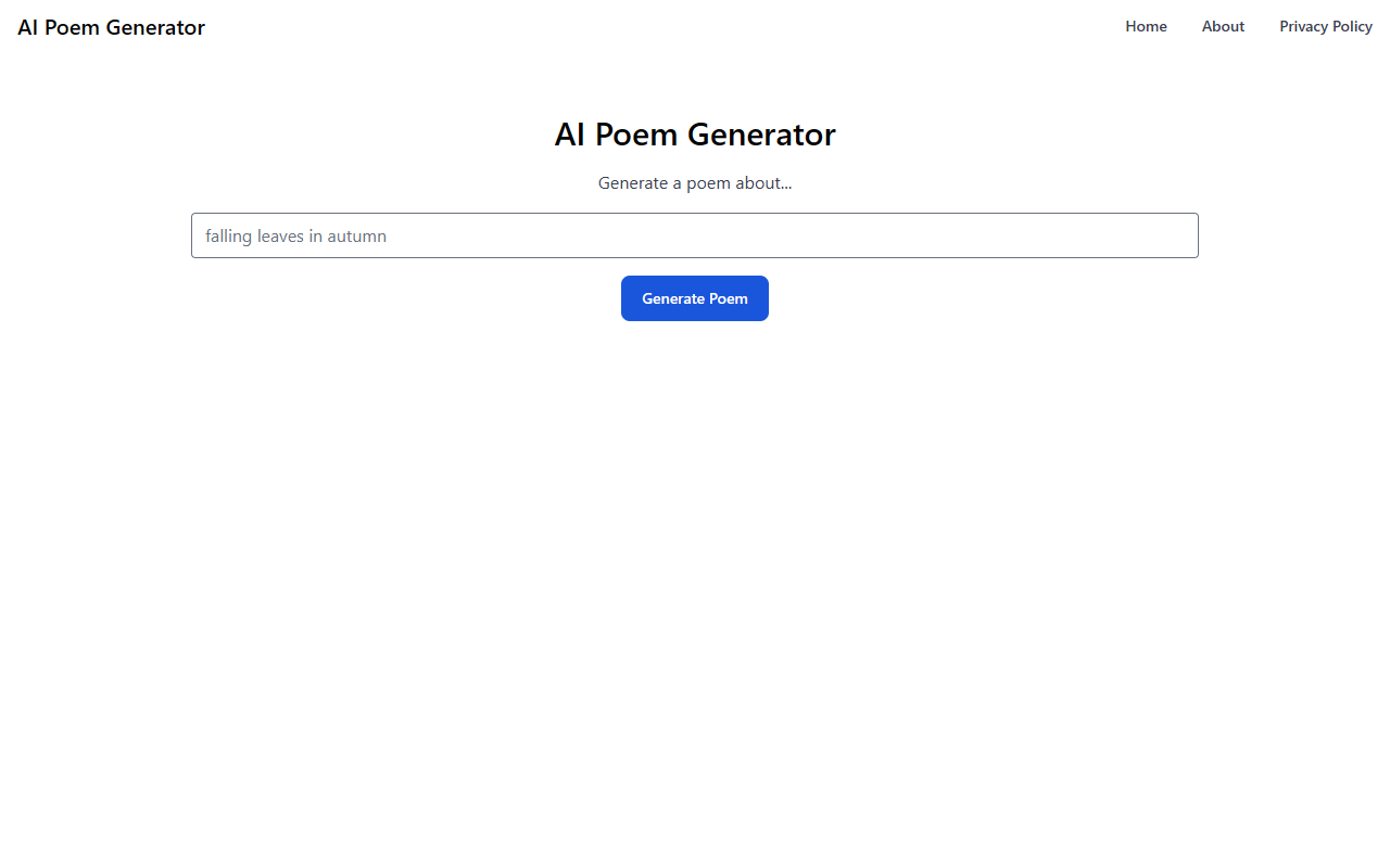 AI Poem Generator 界面截图