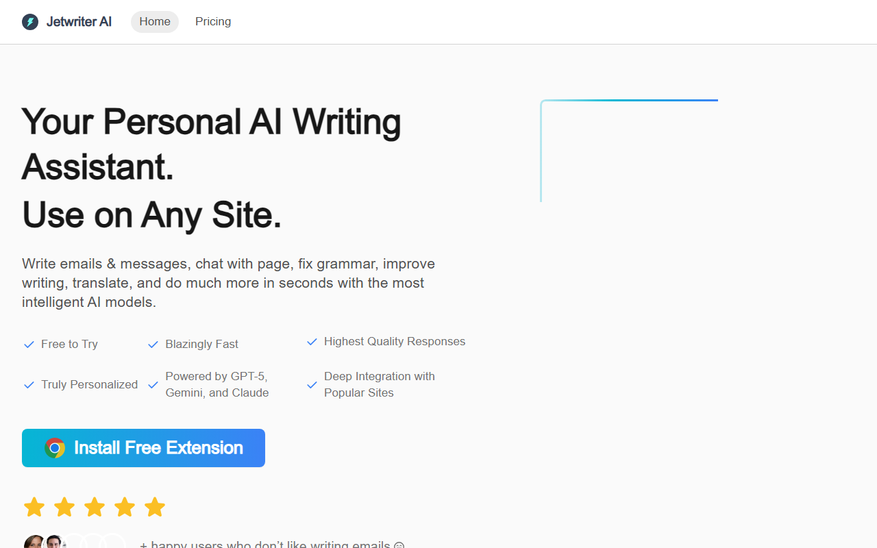 ChatGPT Writer 界面截图