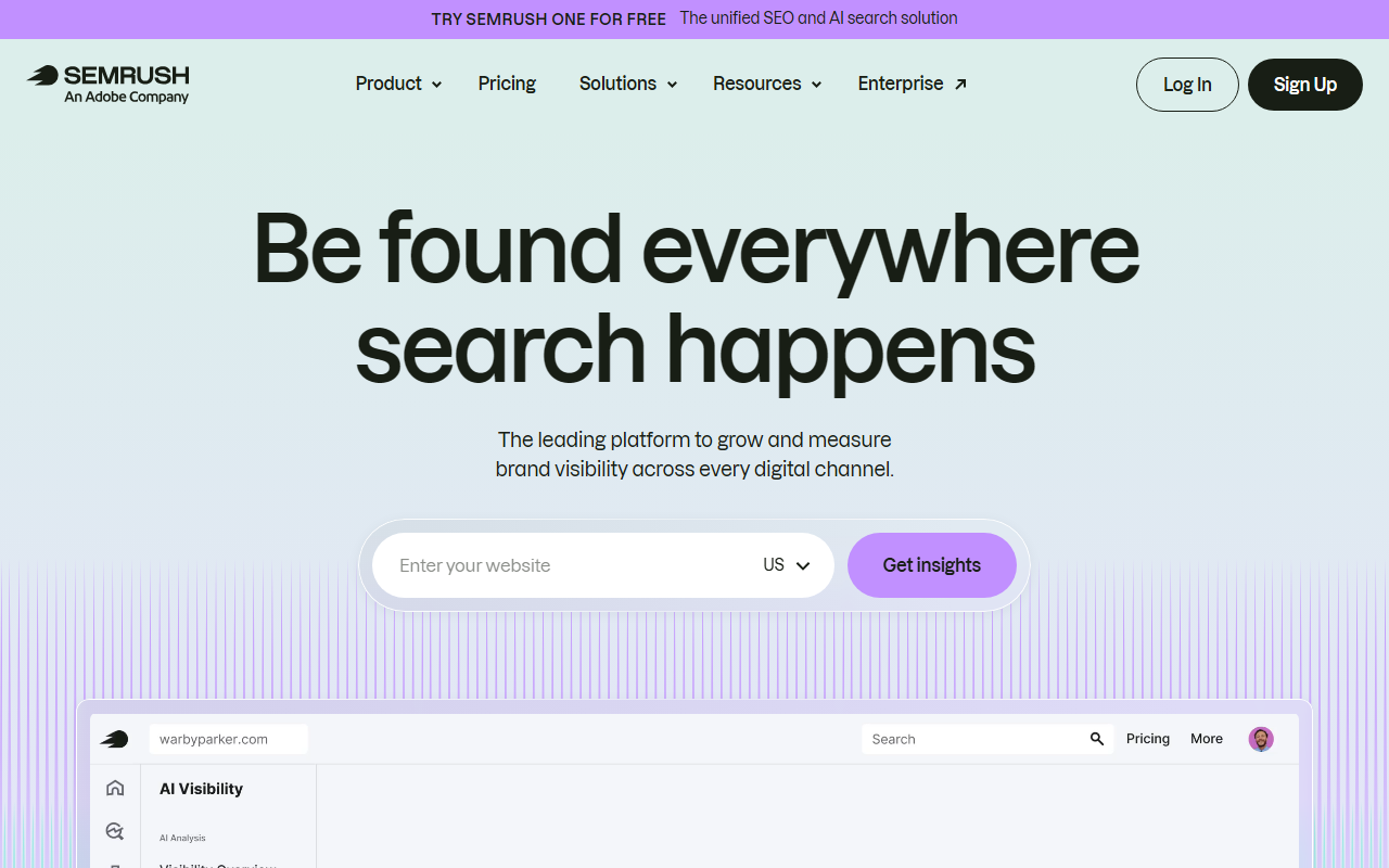 Semrush 界面截图