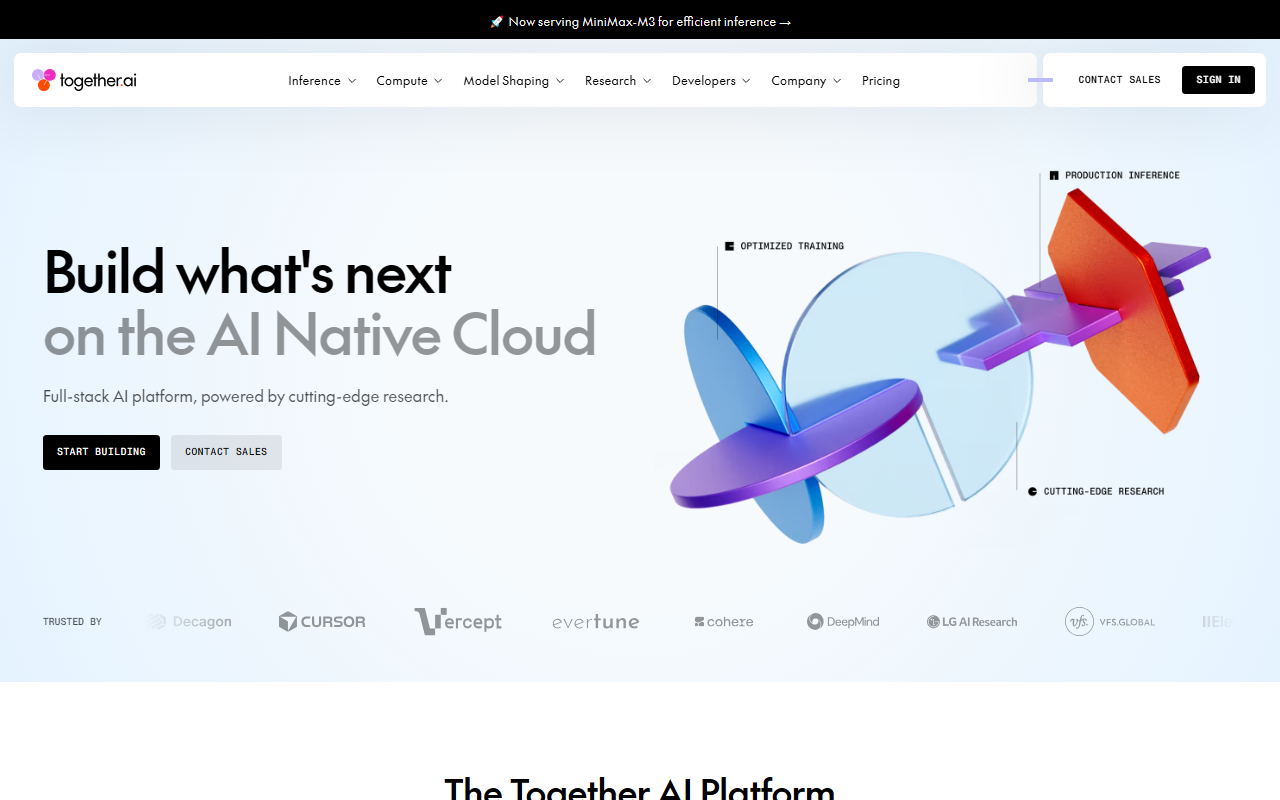 Together AI 界面截图